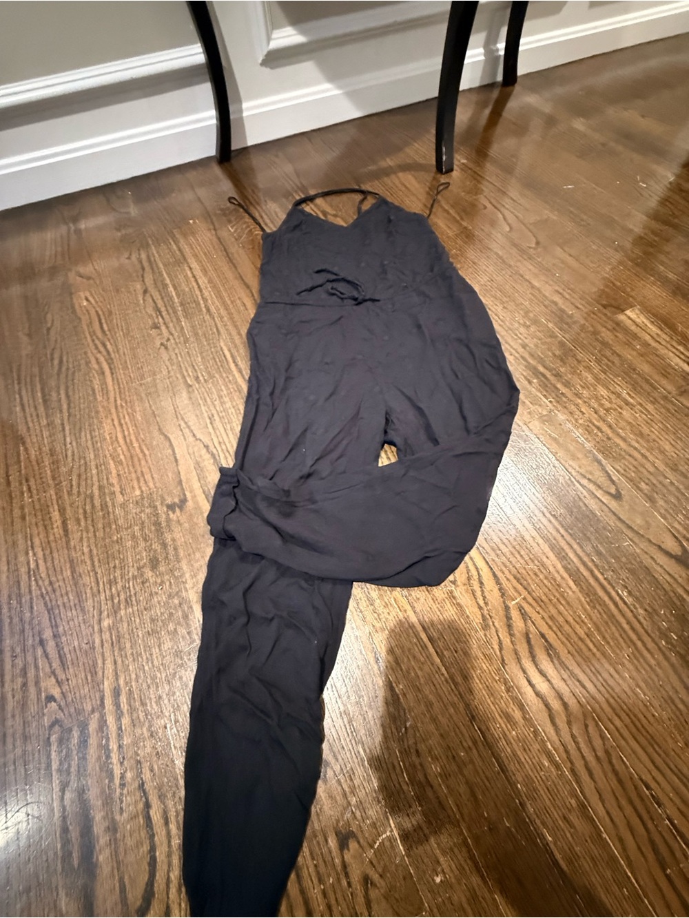 Vera Wang Black Spaghetti-Strap Jumpsuit